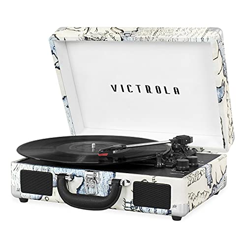 Victrola Journey - Bluetooth Suitcase Record Player - Retro Map