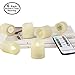 Flameless Tea Lights With Remote - Battery Operated LED Candles With Timer, Votive, Unscented, Outdoor, Warm White, Flickering, 200 Hours, 6 Set x 1.8