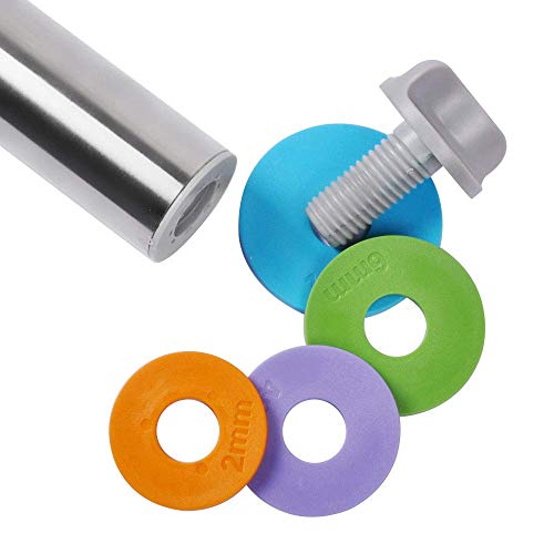 PROKITCHEN Adjustable Rolling Pin Dough Roller with Silicone Baking Pastry Mat, Stainless Steel Rolling Pins with Removable Thickness Rings Guides Spacers (Renewed)