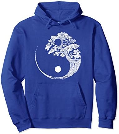 Unisex Yin Yang Bonsai Tree Japanese Buddhist Zen Pullover Hoodie 2XL Royal Blue