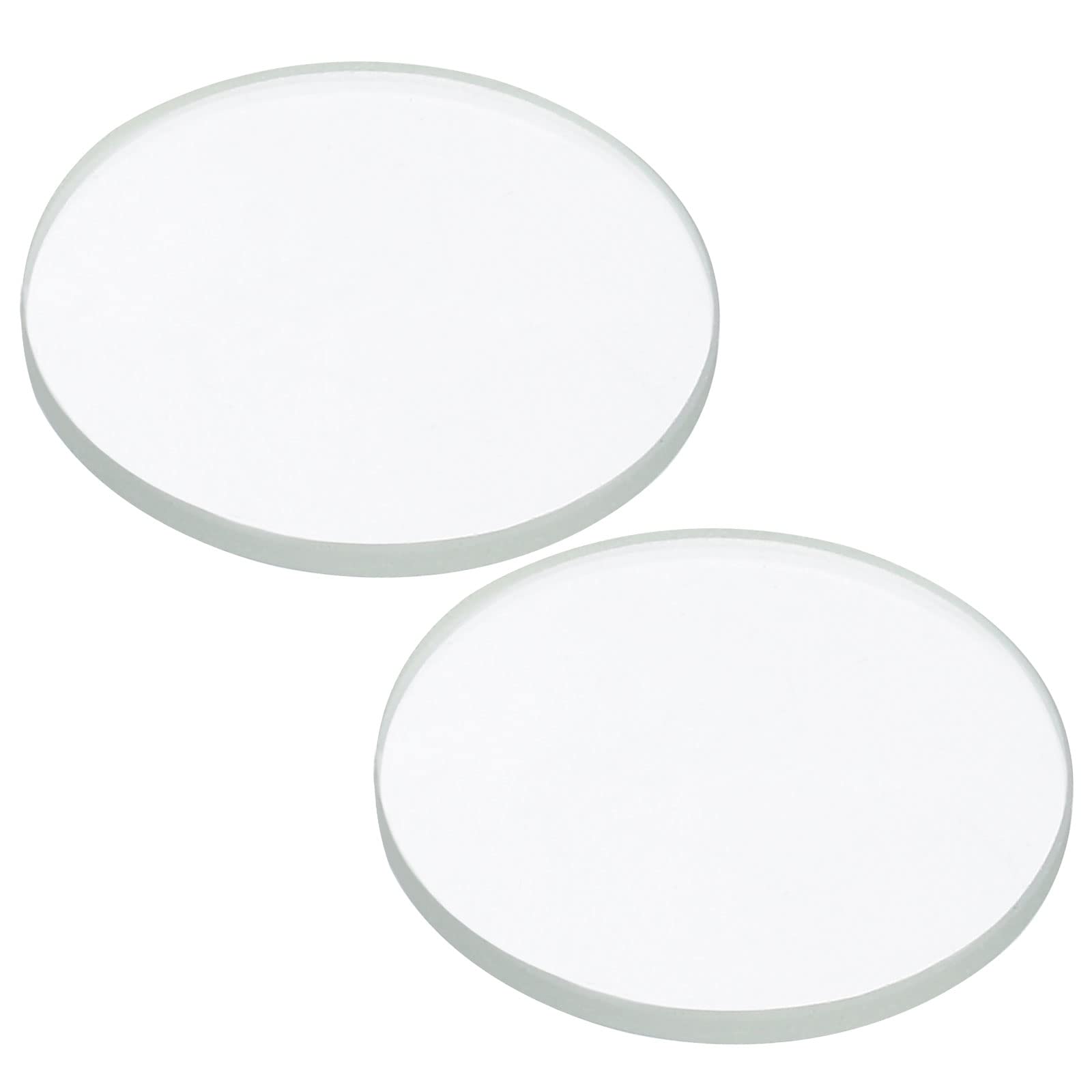 PATIKIL 0.83x0.06 Dia Flashlight Glass Lens, 2 Pcs Polished Edge Glass Lens for LED Light Source Lens Handheld Flashlight Replacement, Transparent