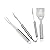 Deik Professional BBQ Grill Tools Set - HEAVY DUTY THICKER STAINLESS STEEL - Grade Barbecue Accessories - 3 Piece Utensils Kit Includes Spatula Tongs & Fork - Ideal Birthday Gift