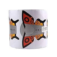BeautyLeader 500Pcs Butterfly Pattern Nail Form Tips Nail Art Guide Acrylic Tip Gel Extension Sticker Nail Polish Curl Form