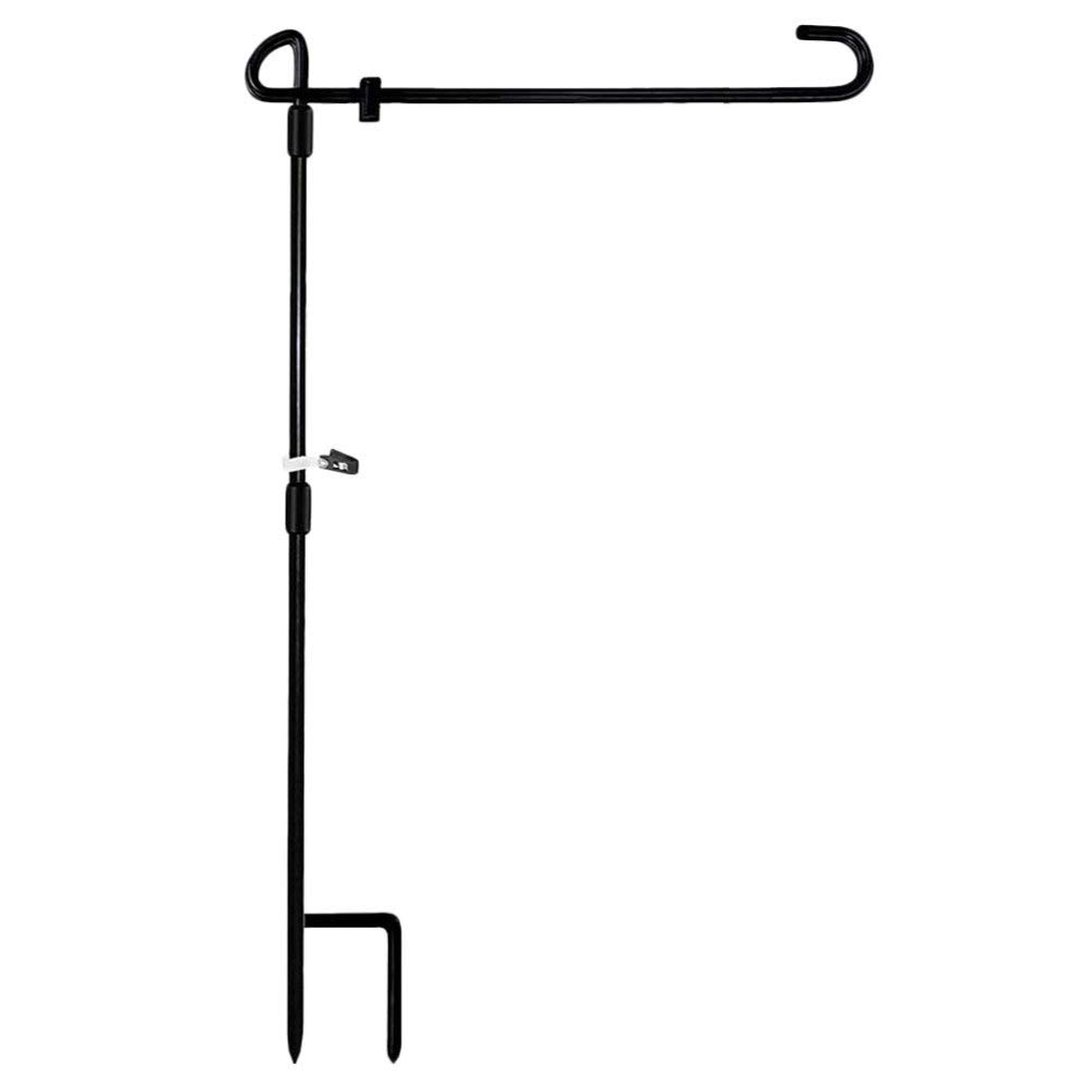 Hemoton Garden Flag Holder Standing Garden Flag Pole Yard Banner Standing for Yard Outdoor Decoration (Black)