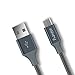 IMKEY Premium 10 Feet Tangle-Free Braided Micro USB 2.0 Sync Data Fast Charging Cable For Samsung Galaxy S7/ S6 / Edge, S4/ S3/ Note 5 / 4 / 2,Google Nexus,LG,HTC,Nokia,Blackberry And More - (Gray)