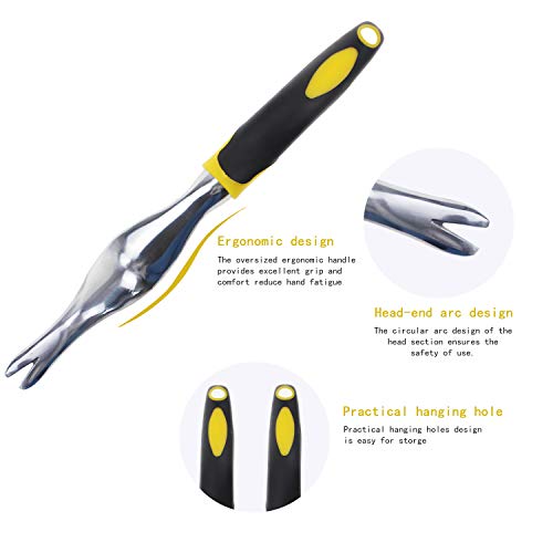 Kalim 3 Piece Garden Tools Set, Stainless Steel Heavy Duty Gardening kit with Soft Rubberized Non-Slip Handle - Thumbnail 3