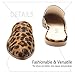Maypie Womens Flat Mules Closed Pointed Toe Slip On Loafer Slides Backless Shoes, Leopard, 10 B(M) US