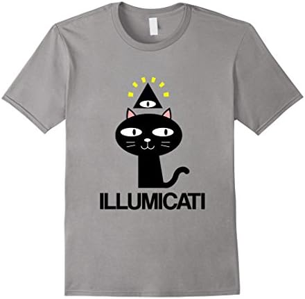 Men's Illumicati Mystical All Seeing Cat Eye Humor T-Shirt Large Slate