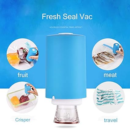 Blue Mini Vacuum Sealer Machine For Food Preservation With 6 Bags Easy to use