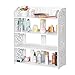 Finether 4-Tier Baroque Style Display Shoe Rack Shelving Units Modular Wood Plastic Composite, Shoe Shelf Storage Shelving Organizer for Home, Decorative Shelves, Magazine Storage, White