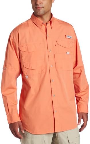 Columbia Men's Bonehead Long Sleeve Shirt, Bright Peach, Medium