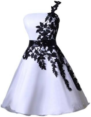 Emma Y New One-shoulder Organza Short Homecoming Dress Mini Gowns -US Size 16 White