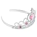 Fun Central 12 Pack Silver Princess Tiaras with Pink Heart Gems – Crown Party Favors for Dress-Up & Celebrations