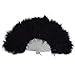 Wobe 20s Vintage Feather Fan Flapper Dance Roaring Gatsby Burlesque Handheld Marabou Feather Fan Flapper Accessories (Black)