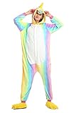 LeaveLive Adult Unicorn Onesie Kigurumi Animal Costume (L(168-177CM), Rainbow Unicorn)