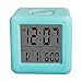 SkyNature Silicon Cube Led Alarm Clock Large Display with Nightlight and Snooze Ice Blue