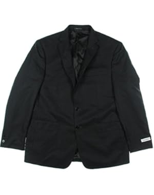 Calvin Klein Men's Neat Classic Fit Sport Coat, Black/Charcoal, 40L