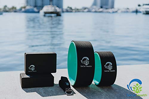 SoCal-Health-Yoga-Wheel-Set-with-Fitness-Resistance-Strap-Blocks-and-Carry-Bag-Stretching-Rollers-for-Flexibility-and-Balance-with-High-Density-Foam-Block-to-Support-and-Deepen-Poses-6-Piece-Set