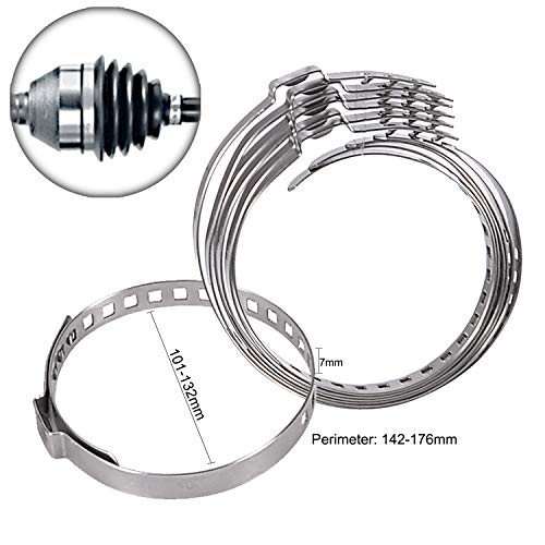 image for Febrytold 12 Pcs CV Boot Clamp, 6 Pcs Small and 6 Pcs Large Stainless 