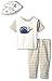 Rosie Pope Baby Boys'' 3 Piece Whale Print Shirt, Cotton Bucked Hat and French Terry Pant