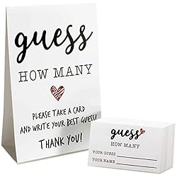 Eilcoly Guess How Many Game Cards & Sign for Bridal
