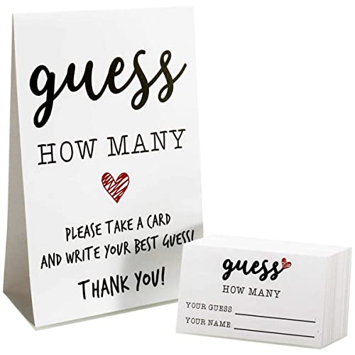 Eilcoly Guess How Many Game Cards & Sign for Bridal