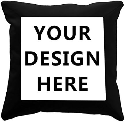 Add Your Own Image/Photos/Text/Design/Words Personalized Printing Throw Pillow Case Covers Standard Size 16 x 16 Inches