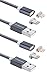 Smart&Cool 5 Feet Gen4 Nylon Braided Two-Mode Magnetic Charging & Data Transfer Cable Compatible with Phones and Tablets with Micro-USB and i-Product Interface(5ft-Gray Twin Pack)
