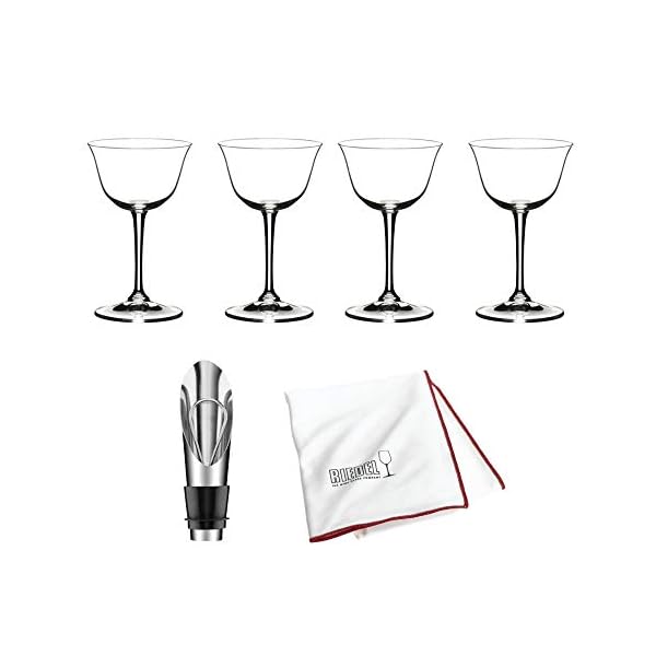 Riedel 6417/06 Sauer-Cocktailglas, 200 ml, transparent, 4 Stück, inklusive Weinausgießer mit Stopper und Poliertuch