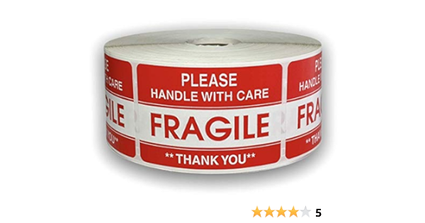 Amazon Com 1 Roll Of 100 2x3 Please Fragile Handle With Care Shipping Mailing Labels Stickers Office Products