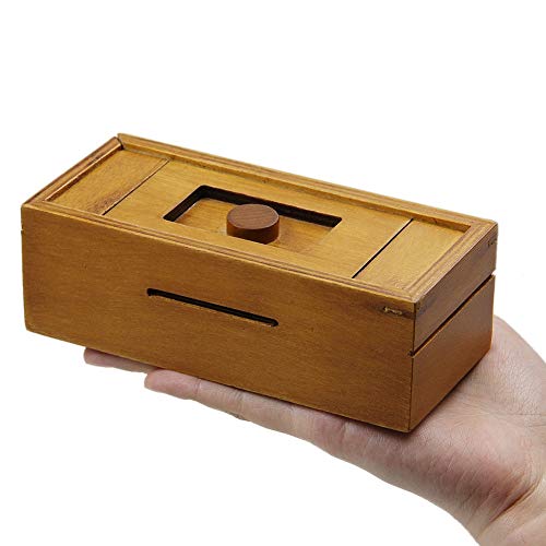 ATDAWN Puzzle Gift Case Box with Secret Compartments, Wooden Money Box to Challenge Puzzles