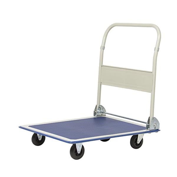 Best Choice Products 660lbs Platform Cart Folding Dolly Foldable Warehouse Moving Push Hand Truck, Blue