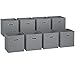 Cube Storage Baskets For Organizing - 11 Inch - Set of 8 Heavy-Duty Storage Cubes For Storage and Organization. Makes The Perfect Bins For Cubby Storage Boxes Or Cube Storage Organizer (Grey)