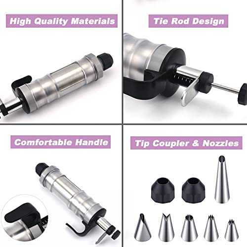 Suuker Icing Decoration Gun Set,Stainless Steel Dessert Decorator Cake