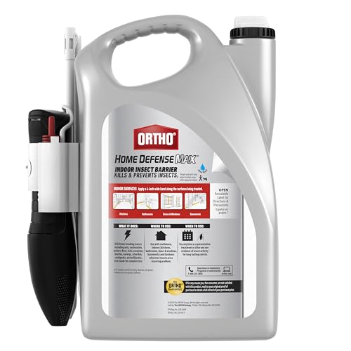 ORTHO HOME DEFENSE MAX INDOOR INSECT BARRIER WITH EXTENDED REACH COMFORT WAND, KILLS ANTS, ROACHES, SPIDERS, FLEAS AND TICKS, 1 GAL.