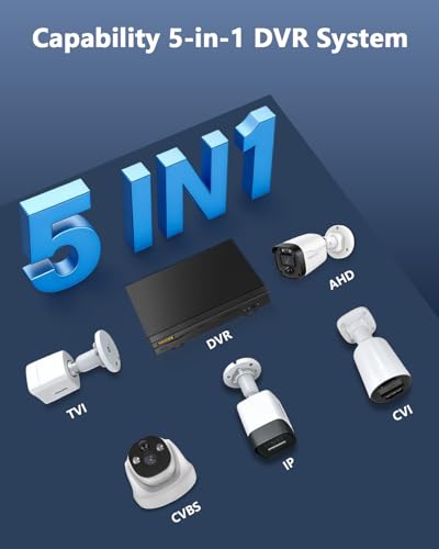 (2026 Updated) 5MP Wired Security Camera System, 8CH NVR with 8 x IP67 Outdoor Cameras, 122° Wide Angle, Free App No Monthly Fee, Remote Control, 1TB HDD, 24/7 Home Surveillance