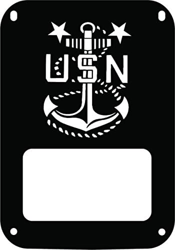 JeepTails NAVY Master Chief's Anchor - Jeep JK Wrangler Tail Lamp Covers - Black - Set of 2