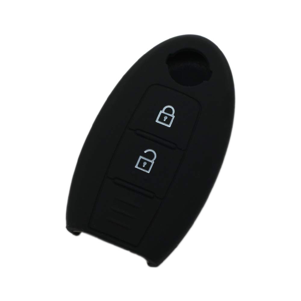 BROVACS Silicone Cover Protector Case Holder Skin Jacket Compatible with NISSAN 2 Button Smart Remote Key Fob CV9506 Black