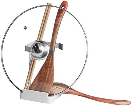 Baskiss お玉鍋ふたスタンド オンライン限定商品 調理器具収納 ホワイト キッチンツールスタンド