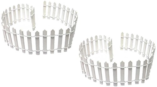 Miniature fairy garden white wood picket fence, 18" by 2&quo…