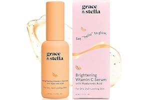 grace & stella Vitain C Serum (50ml /1.7 fl oz) - Brightening Vitamin C Face Serum with Hyaluronic Acid - To Reduce Dullness 