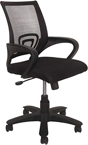 Marc Furniture Plastic Medium Back Office Chair (Black Colour, Square net)