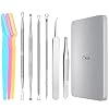 Blackhead Remover Pimple Popper Tool Kit, 9 Pcs Comedone Extractor Tool with Eyebrow Razor,Acne Removal Tools Treatment…