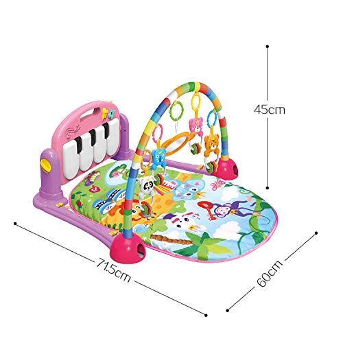 WYSWYG Baby Play Mat Gym Jungle Musical Play Mats for Floor, Kick and Play Piano Gym Activity Center with Music, Lights, and Sounds Educational Toys for Infants and Toddlers 0 to 6 to 12 Months