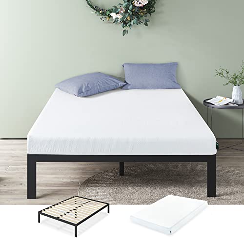 ZINUS Inch Green Tea Cooling Gel Memory Foam Mattress and Mia Platform  Bed Frame Set Bed and Mattress Set