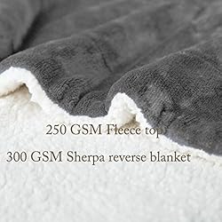 LBRO2M Sherpa Fleece Bed Blanket Queen Size Super