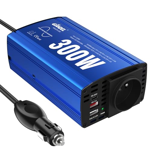300W Pure Sine Converter 12V 220V 230V Pure Sine Wave Inverter Car Adapter with PD30W Type-C & QC 3.0 Type-A USB for Tablets Smartphones GIANDEL