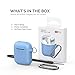AhaStyle AirPods Case Cover Premium Silicone Protective Cover Skin Accessories [Hand Strap Included] Compatible with AirPods 2 & 1（Sky Blue）