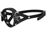 Adjustable Leather Loop Bite Bark Control Easy Fit Muzzle Black. Fits 8