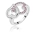 Qiyun New Arrival Heart To Heart Diamond Crystal Ring Women Finger Ring